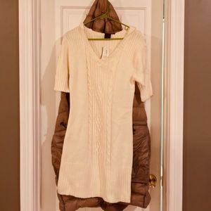 Tunic sweater with hood